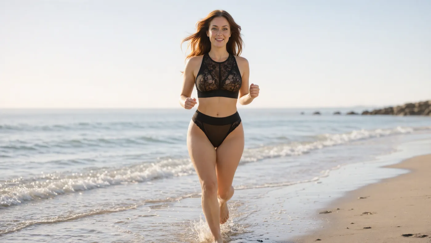 Rivage — Bralette en dentelle dos nageur & culotte